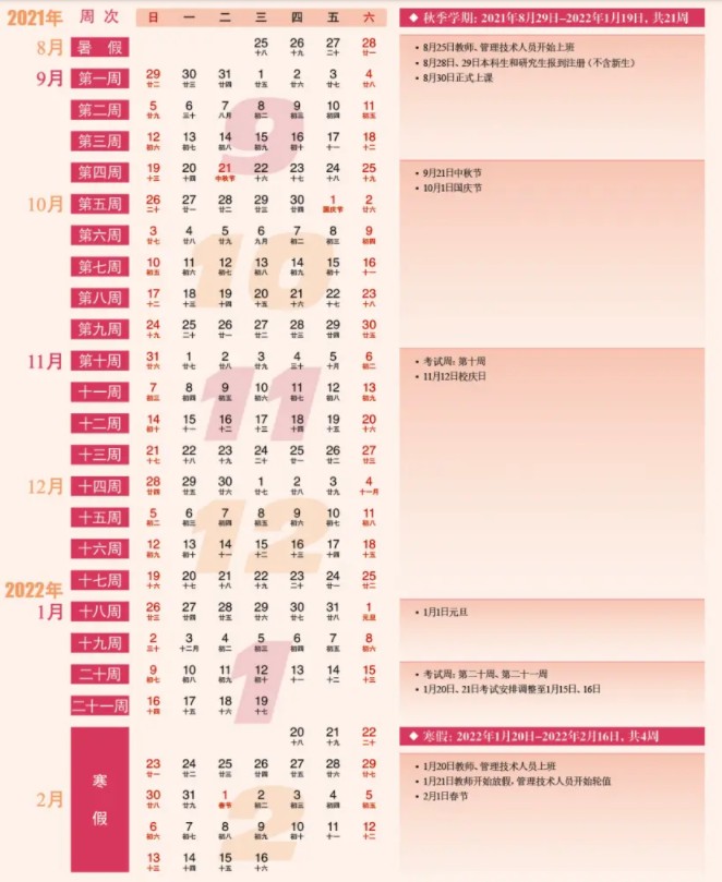 中山大學(xué)寒假什么時(shí)候放